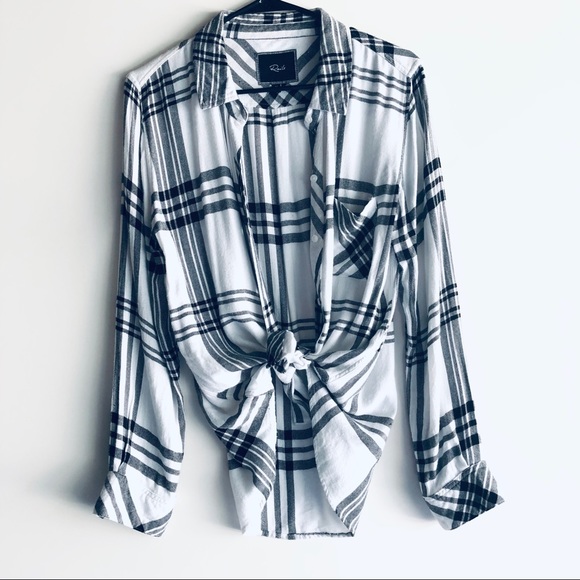 Rails Tops - RAILS Hunter Button Down in White/Black/Charcoal